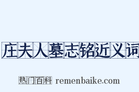 庄夫人墓志铭近义词是什么意思的图片